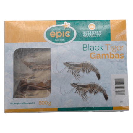 Black tiger garnalen met kop semi IQF