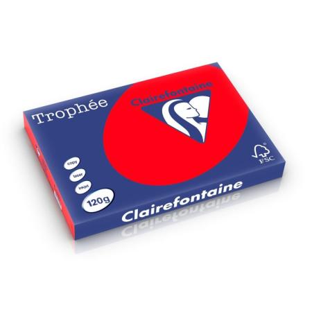 Gekleurd papier Clairefontaine - A3 120gr koraalrood