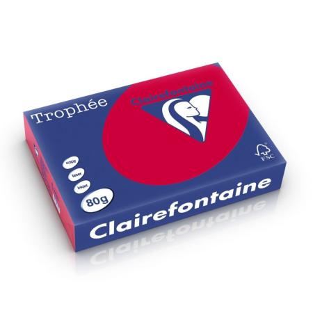 Gekleurd papier Clairfontaine - A4 80gr kersenrood