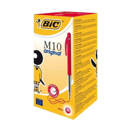 Balpen BIC M10 medium vermiljoen 1mm