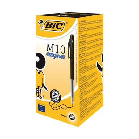Balpen BIC M10 medium zwart 1mm